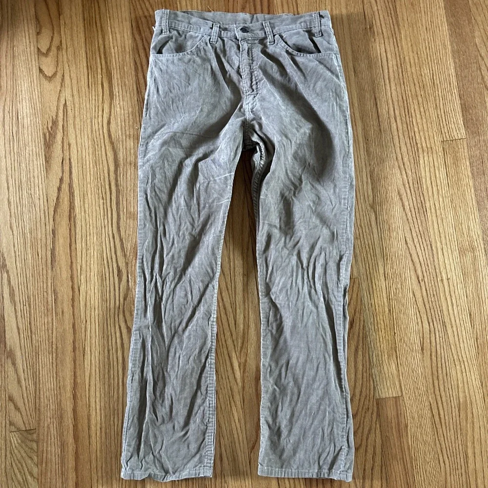 Vintage 70's Levi's Corduroy Pants Men's 34x32 White Tab Light Brown Talon 42